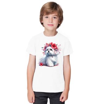 Obrázek 1 produktu Dětské tričko Elegantní Maltézský psík