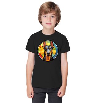 Obrázek 1 produktu Dětské tričko Dobrman ve Vitráži Stained Glass