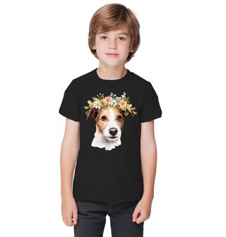 Obrázek 1 produktu Dětské tričko Jack Russell teriér s Květinovou Korunou