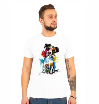 Obrázek 1 produktu Pánské tričko Barevná skica Jack Russell teriér