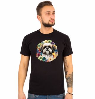 Obrázek 1 produktu Pánské tričko Shih-tzu mezi Květinami