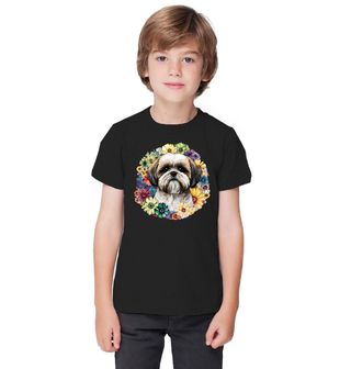 Obrázek 1 produktu Dětské tričko Shih-tzu mezi Květinami