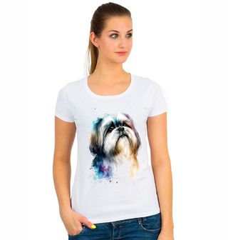 Obrázek 1 produktu Dámské tričko Akvarelový Shih-tzu