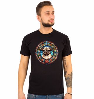 Obrázek 1 produktu Pánské tričko Mops ve Vitráži Stained Glass