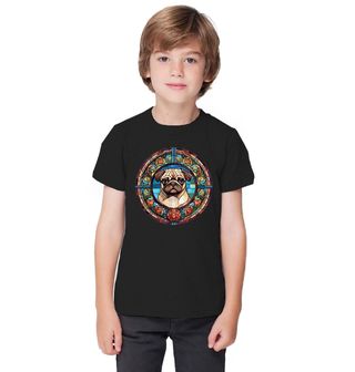 Obrázek 1 produktu Dětské tričko Mops ve Vitráži Stained Glass