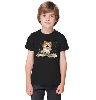 Obrázek 1 produktu Dětské tričko Šťastný Pomeranian na Procházce