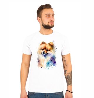 Obrázek 1 produktu Pánské tričko Akvarelový Pomeranian
