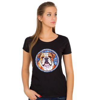 Obrázek 1 produktu Dámské tričko Anglický buldok ve Vitráži Stained Glass