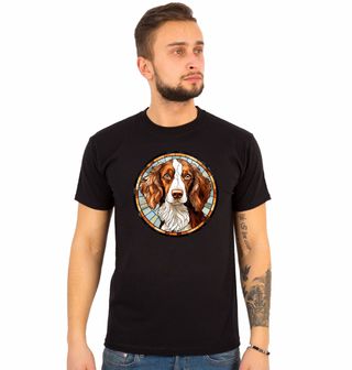 Obrázek 1 produktu Pánské tričko Bretaňský ohař ve Vitráži Stained Glass