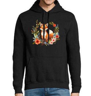 Obrázek 1 produktu Pánská mikina Liška v Květinách Cute Red Fox