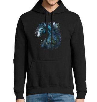 Obrázek 1 produktu Pánská mikina Magický Modrý kůň s květinami