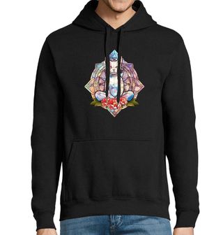 Obrázek 1 produktu Pánská mikina Meditující Kočka Stained Glass Cat