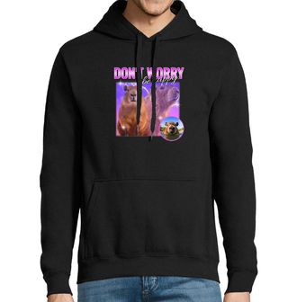 Obrázek 1 produktu Pánská mikina Růžová kapybara Don’t worry Be cappy