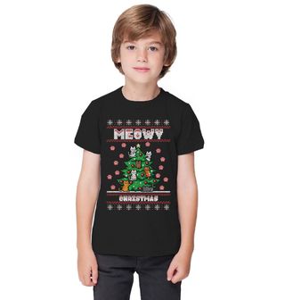 Obrázek 1 produktu Dětské tričko Kočičí Vánoce Meowy Christmas