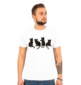 Obrázek 1 produktu Pánské tričko Vánoční Kočky ve Světýlkách