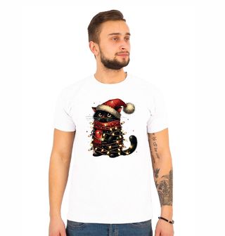 Obrázek 1 produktu Pánské tričko Svítící Vánoční Kočka