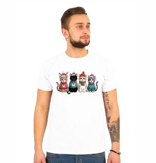 Obrázek 1 produktu Pánské tričko Čtyři Vánoční Kočky
