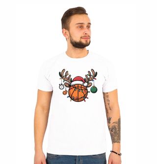 Obrázek 1 produktu Pánské tričko Vánoční Basketbalový Míč s Parohy