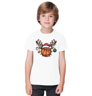 Obrázek 1 produktu Dětské tričko Vánoční Basketbalový Míč s Parohy