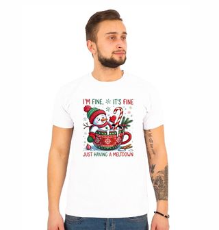 Obrázek 1 produktu Pánské tričko Rozteklý Sněhulák v Šálku
