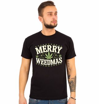 Obrázek 1 produktu Pánské tričko Veselé Zhulené Vánoce Merry Weedmas