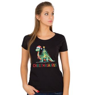 Obrázek 1 produktu Dámské tričko Vánoční Dinosaurus Christmasaurus