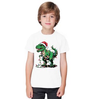 Obrázek 1 produktu Dětské tričko Vánoční T-Rex s Čepicí