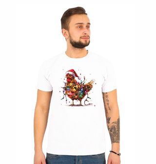 Obrázek 1 produktu Pánské tričko Vánoční Slepice ve Světýlkách