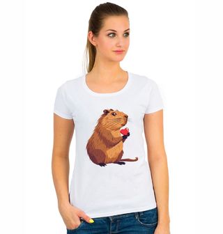 Obrázek 1 produktu Dámské tričko Kapybara se Srdcem