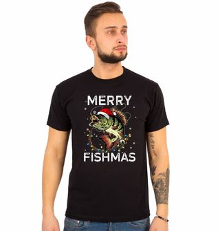 Obrázek 1 produktu Pánské tričko Vánoční Ryba na Háčku Merry Fishmas
