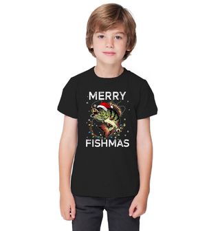 Obrázek 1 produktu Dětské tričko Vánoční Ryba na Háčku Merry Fishmas