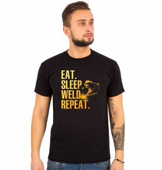 Obrázek 1 produktu Pánské tričko Jez Spi Svařuj Opakuj Eat Sleep Weld Repeat