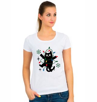 Obrázek 1 produktu Dámské tričko Černá Kočka ve Světýlkách