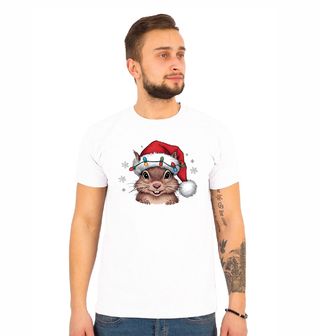 Obrázek 1 produktu Pánské tričko Vánoční Veverka v Čepici