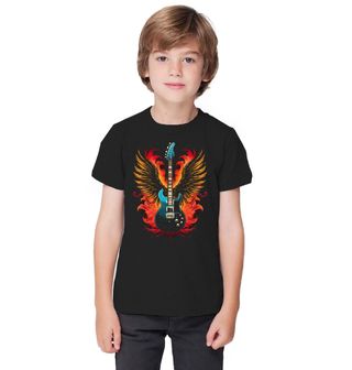 Obrázek 1 produktu Dětské tričko Ohnivá Kytara Rocku