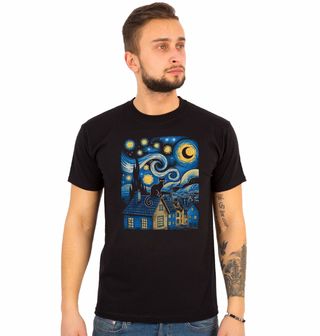 Obrázek 1 produktu Pánské tričko Van Goghova Kočka na Střeše