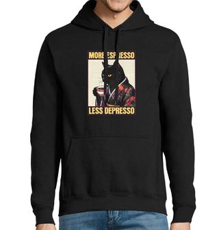 Obrázek 1 produktu Pánská mikina Japonská Kočka s Kávou More Espresso Less Depresso