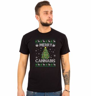 Obrázek 1 produktu Pánské tričko Zhulené Vánoce Merry Cannabis