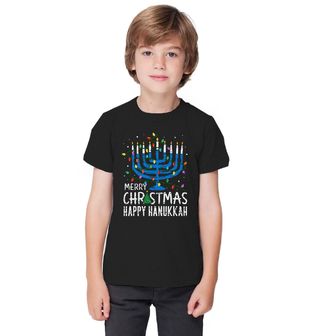 Obrázek 1 produktu Dětské tričko Vánoční Menora Happy Hanukkah