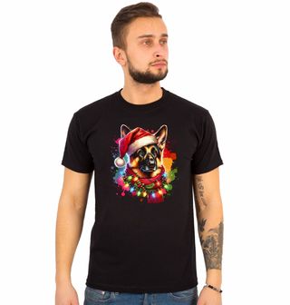 Obrázek 1 produktu Pánské tričko Vánoční ovčák v Santa Čepici