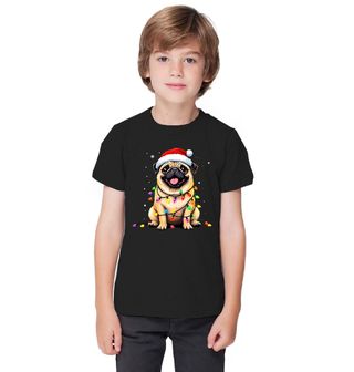 Obrázek 1 produktu Dětské tričko Vánoční Mops ve Světýlkách