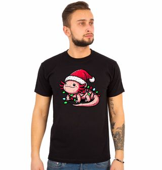 Obrázek 1 produktu Pánské tričko Vánoční Růžový Axolotl