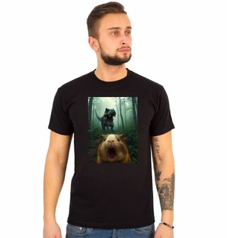 Obrázek 1 produktu Pánské tričko Selfie Morčete a Útok T-Rexe