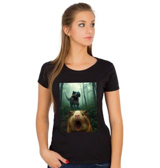 Obrázek 1 produktu Dámské tričko Selfie Morčete a Útok T-Rexe