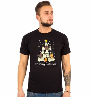 Obrázek 1 produktu Pánské tričko Vánoční Kočičí Stromek Merry Catmas