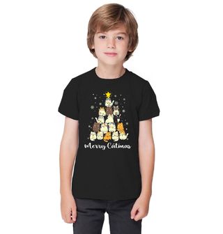 Obrázek 1 produktu Dětské tričko Vánoční Kočičí Stromek Merry Catmas