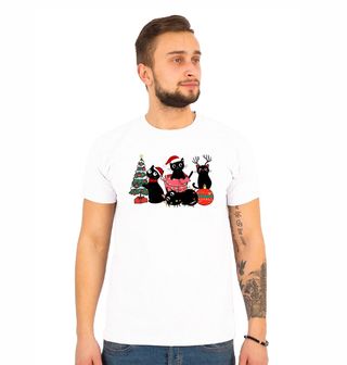 Obrázek 1 produktu Pánské tričko Kočičí Vánoční Výzdoba