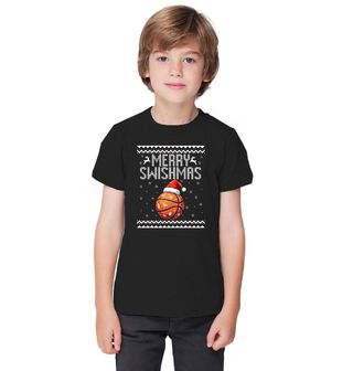 Obrázek 1 produktu Dětské tričko Vánoční Basketbalový Míč Merry Swishmas