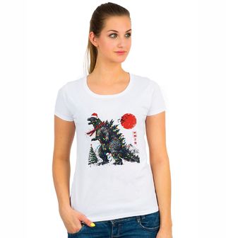 Obrázek 1 produktu Dámské tričko Vánoční Godzilla v Tokiu