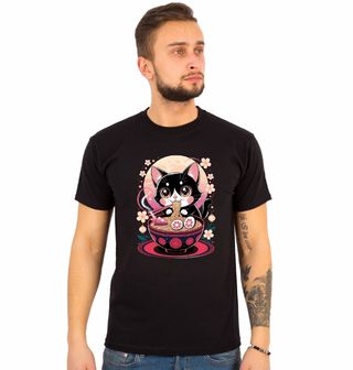 Obrázek 1 produktu Pánské tričko Kočka a Sakura Ramen